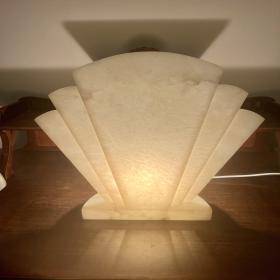 20世纪中期装饰艺术风格台灯，意大利透明石材