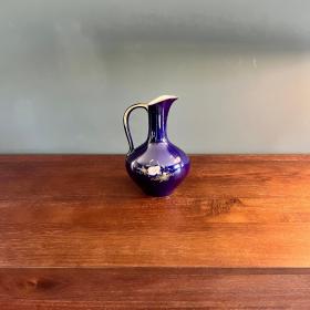 Staffel Limburg Dom Keramik钴蓝色花瓶/水罐，产于60年代。精美的中世纪入门级花瓶。