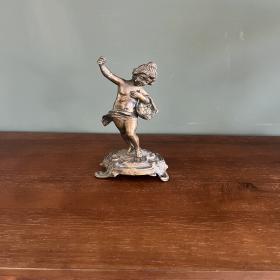 珍品！法贝尔（Farbel）新艺术风格青铜雕塑 - “采摘者（凉亭）”，1900-1920年，带签名和铸造厂印章