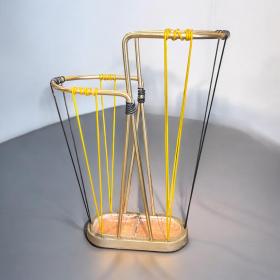 德国原创 Mid-Century Modern 黄铜 & 铁艺伞架，20 世纪 50 年代