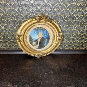 珍稀！ 19世纪比德迈尔风格手工着色照片，原装相框