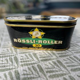 复古 Rössli 锡制雪茄盒，品相良好，1950-1960年代，亦可用作茶叶盒