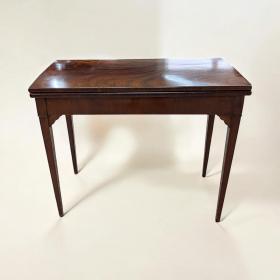 古董英式游戏/纸牌桌 - 维多利亚/爱德华时代风格红木实木，约1900年