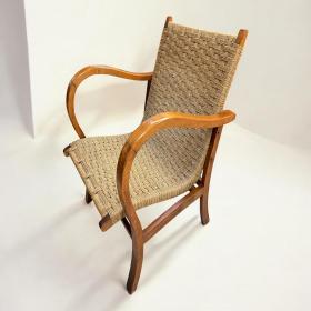 稀世珍品！Erich Dieckmann 原创包豪斯风格扶手椅，约1925年。设计典范，品相卓越。