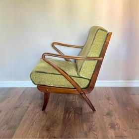 原创 Mid Century 休闲椅。1940 年代 Guglielmo Ulrich 为 C.W.K. 家具制造的弯木扶手椅。