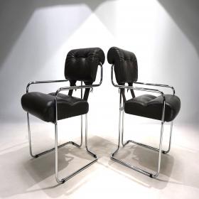 Mariani Tucroma 皮革餐椅两件套，Guido Faleschini 设计，1970年代