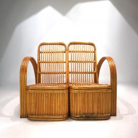 Paul Frankl 设计的藤制双人沙发，1940 年