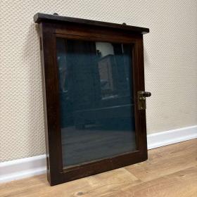 古董钥匙盒 | 深色橡木 | 黄铜锁闩