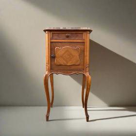 古董床头柜 | 新艺术运动时期，约 1900 年 | 胡桃木 & 大理石