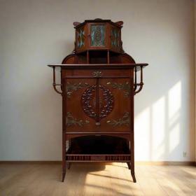 古董立柜 | 装饰柜 | 约 1920 年新艺术风格 | 红木 | 东方元素