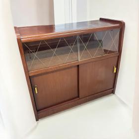 中古时期酒吧/媒体柜/餐边柜，20 世纪 50 年代德国制造，核桃木，品相极佳