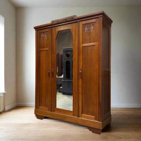 Art Deco 古董衣柜 | 约1930年 | 橡木实木