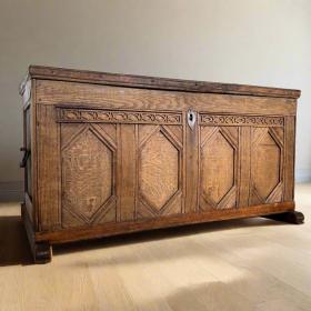 古董橡木储物箱 | 德国约1800年