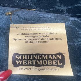 Schlingmann Wertmöbel 古董扶手椅，中世纪风格，全新未使用，品相极佳，工艺精湛，带标签。