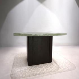 冰玻璃桌面咖啡桌，1970年代